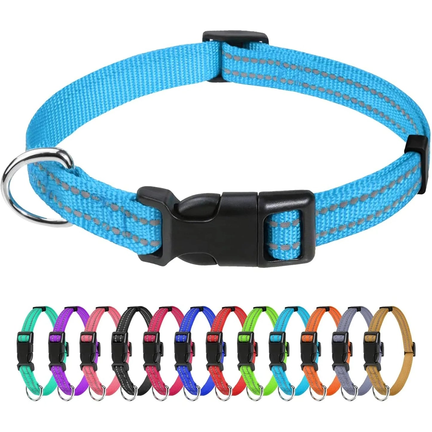 Reflective Nylon Small Dog Collar With Quick Release