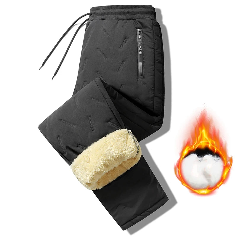 Winter Thickened Women Pants Drawstring Warm Trousers