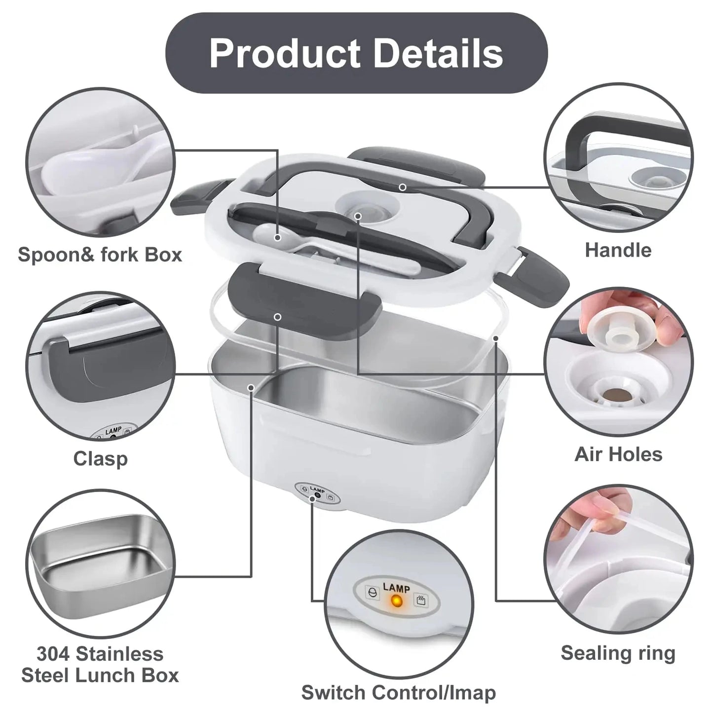 NoEnName Null Electric Portable Food Warmer Lunch Box