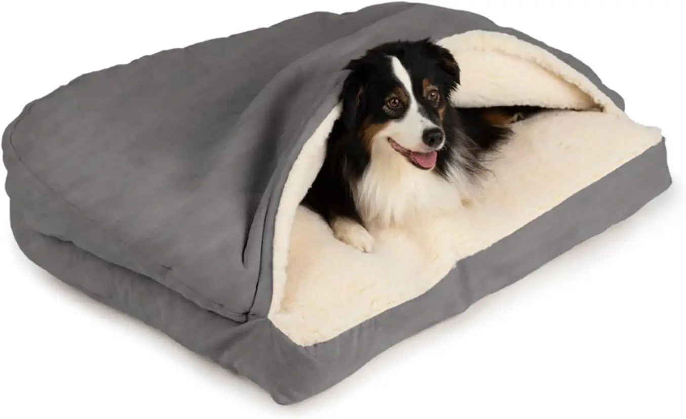 Cozy Cave Rectangle Dog Bed for Medium and Large Dogs