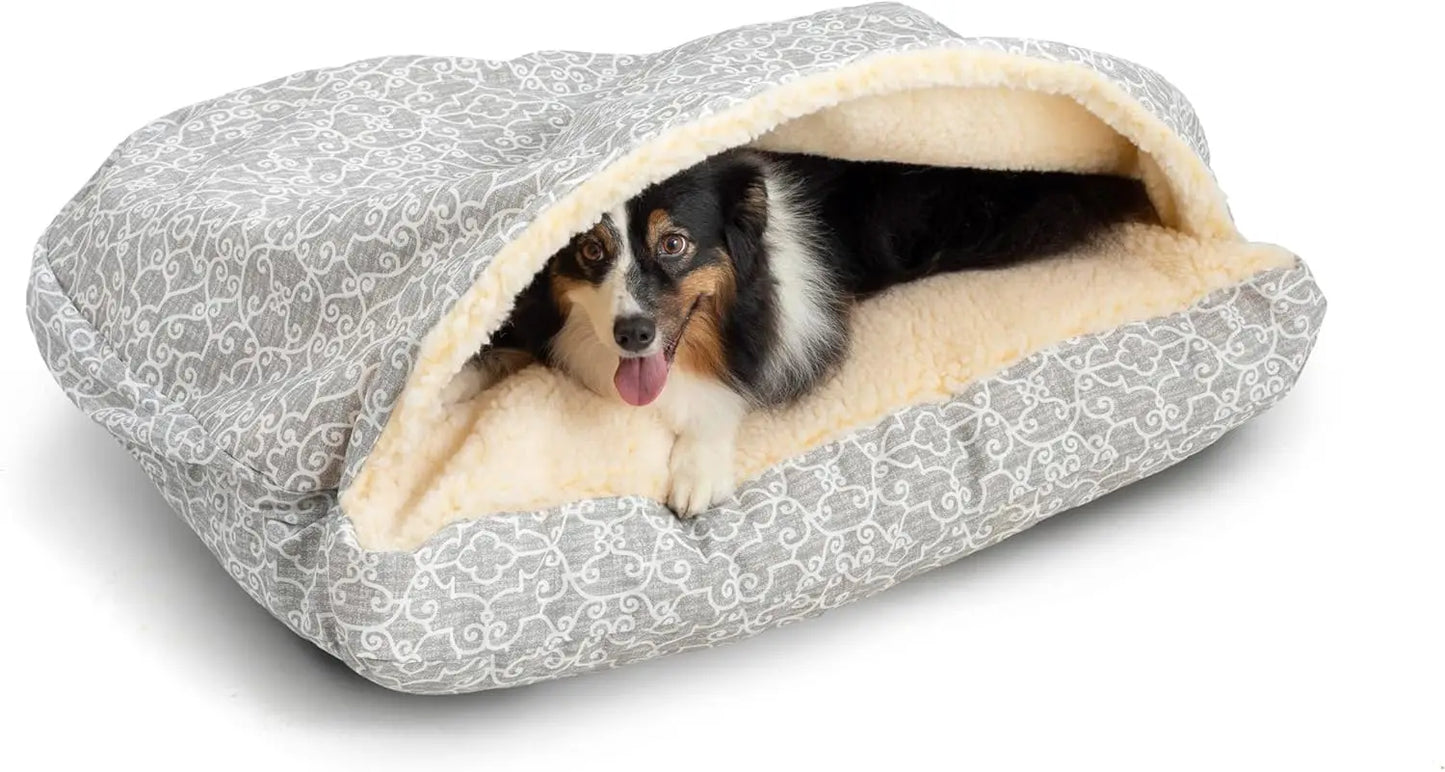Cozy Cave Rectangle Dog Bed for Medium and Large Dogs