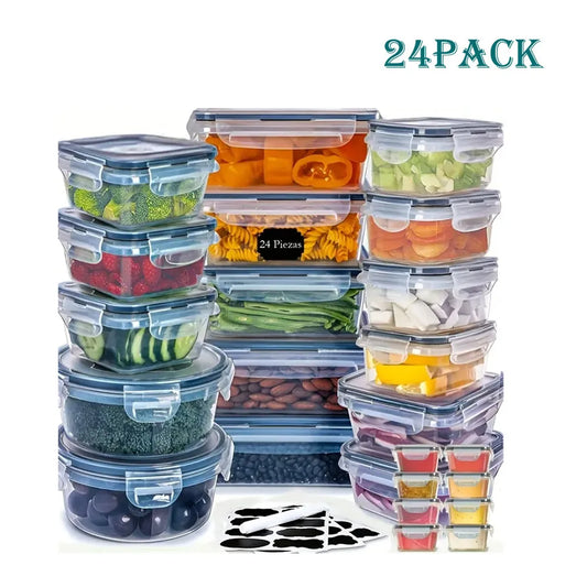 24Pc Reusable Kitchen Storage Containers With Flip Lids