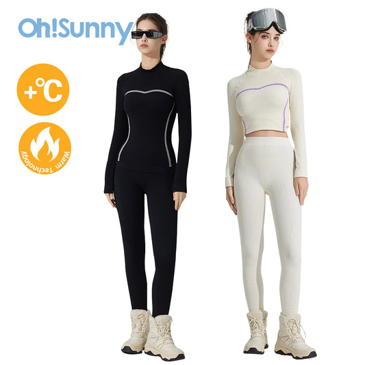 OhSunny Thermal Ski Underwear Women Base Layer Set