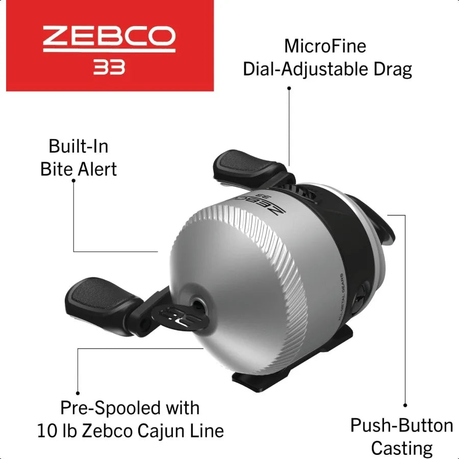 Zebco 33 Spincast Reel and Fishing Rod Combo for Ocean Fishing