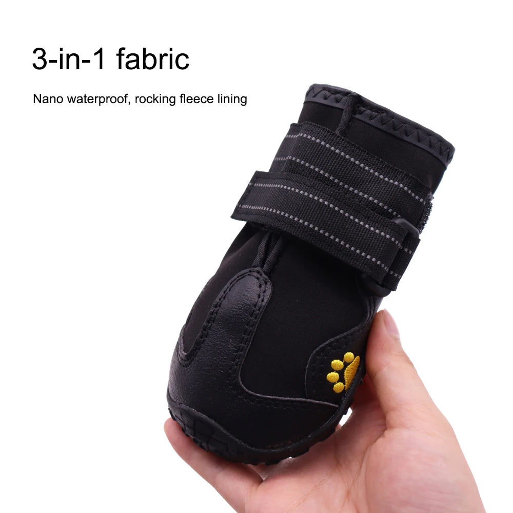 Winter Warm Dog Shoes Waterproof Anti Slip Fleece Boots