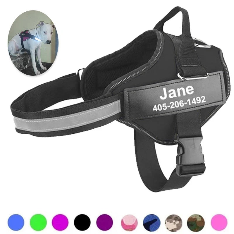 Adjustable Reflective Dog Harness Vest for Small Large Dogs