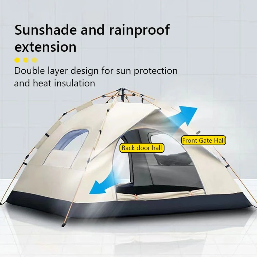 Automatic Quick Opening Camping Tent Two Doors And Windows