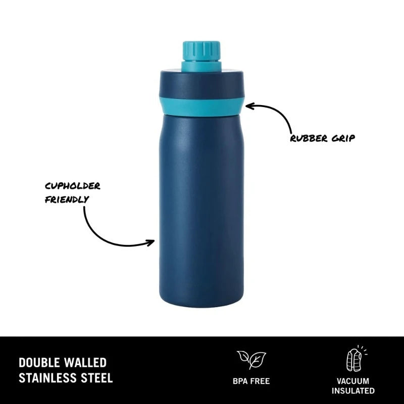 Cascade 16 oz Stainless Steel Kids Water Bottle Dark Blue