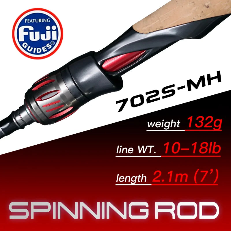 Seasir Carbon Fishing Rod with Fuji-O Guide Rings and Cork Handle