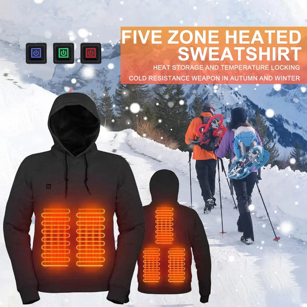 USB Heated Hoodie for Men and Women with 3 Heat Levels