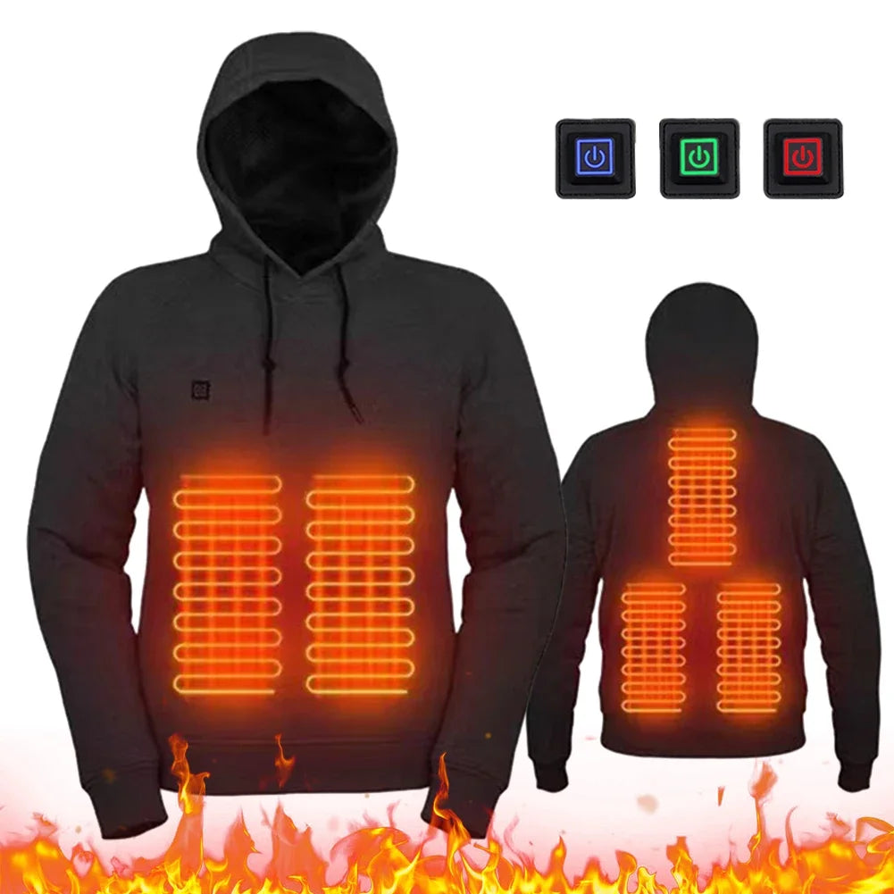 USB Heated Hoodie for Men and Women with 3 Heat Levels