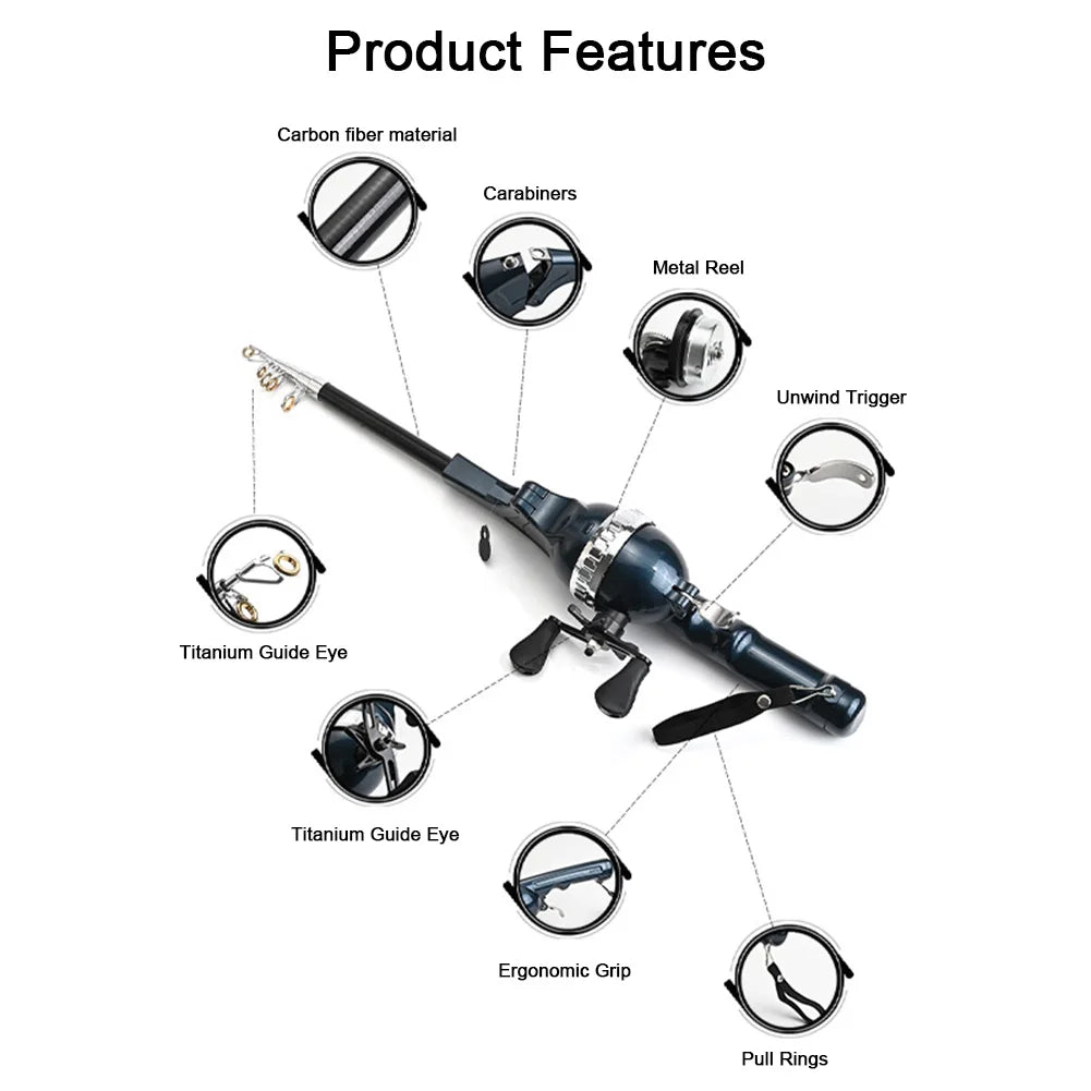 Portable Telescopic Fishing Rod with Reel for Travel Adventures