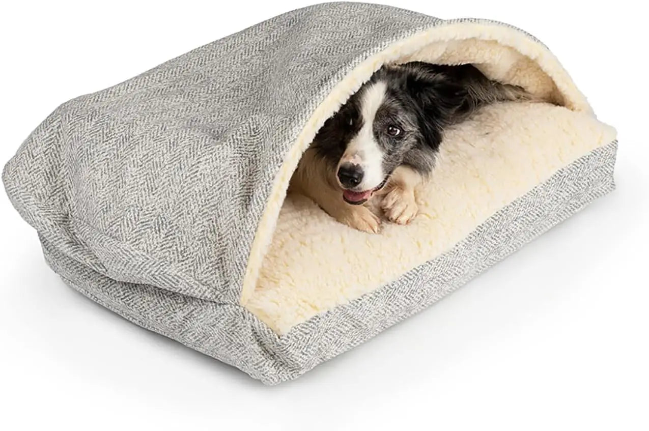 Cozy Cave Rectangle Dog Bed for Medium and Large Dogs