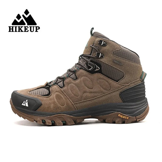 HikeUp High Top Men Hiking Boots Non Slip Trekking Shoes