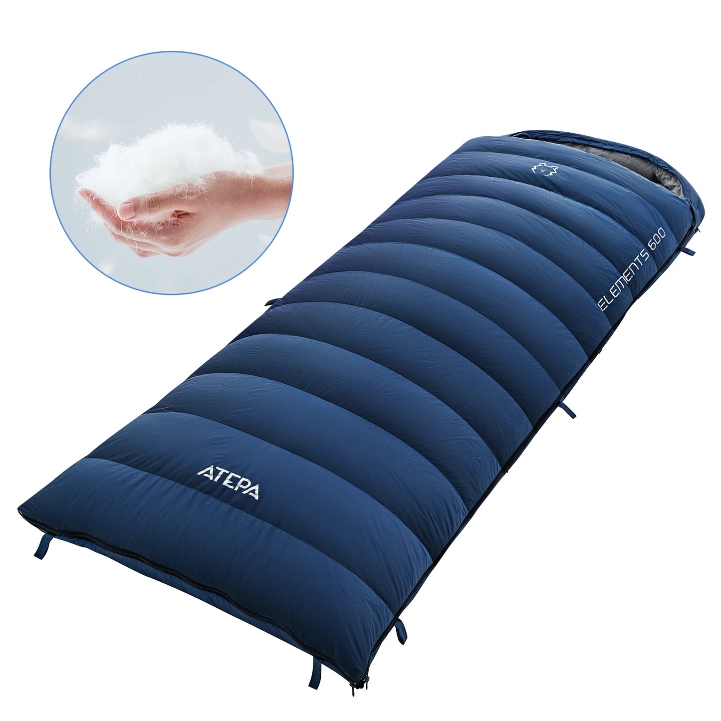 ATEP Super Long Hooded Down Sleeping Bag Waterproof Warm