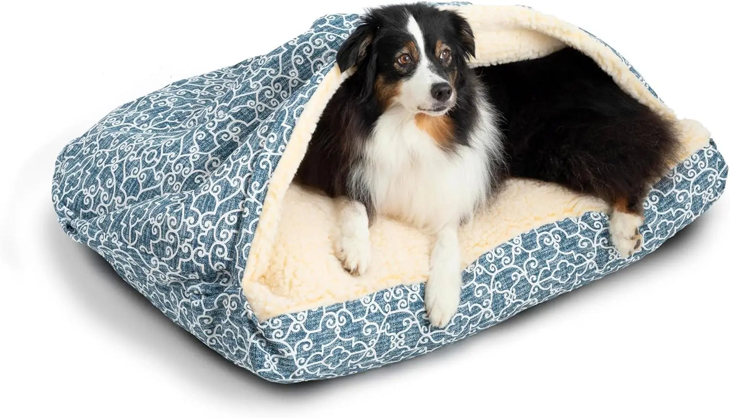 Cozy Cave Rectangle Dog Bed for Medium and Large Dogs