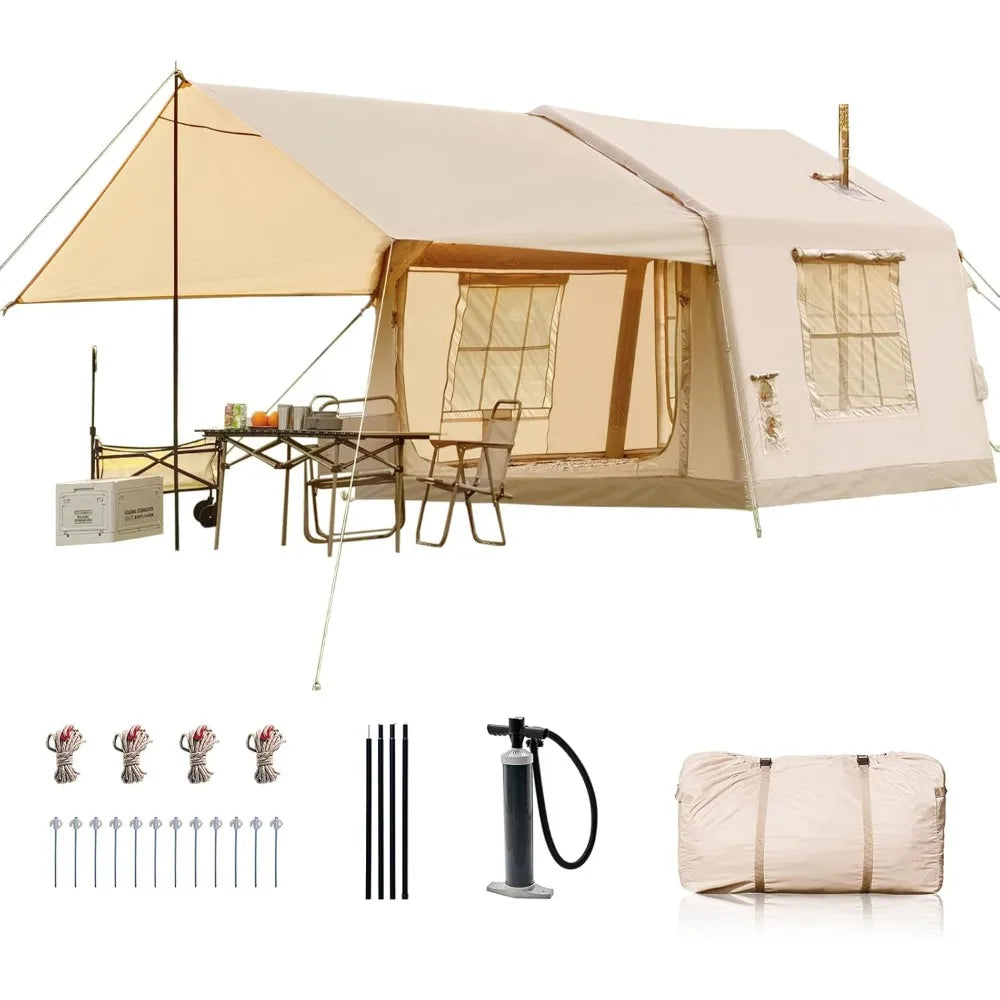 Inflatable Camping Tent with Pump Easy Setup Waterproof Design