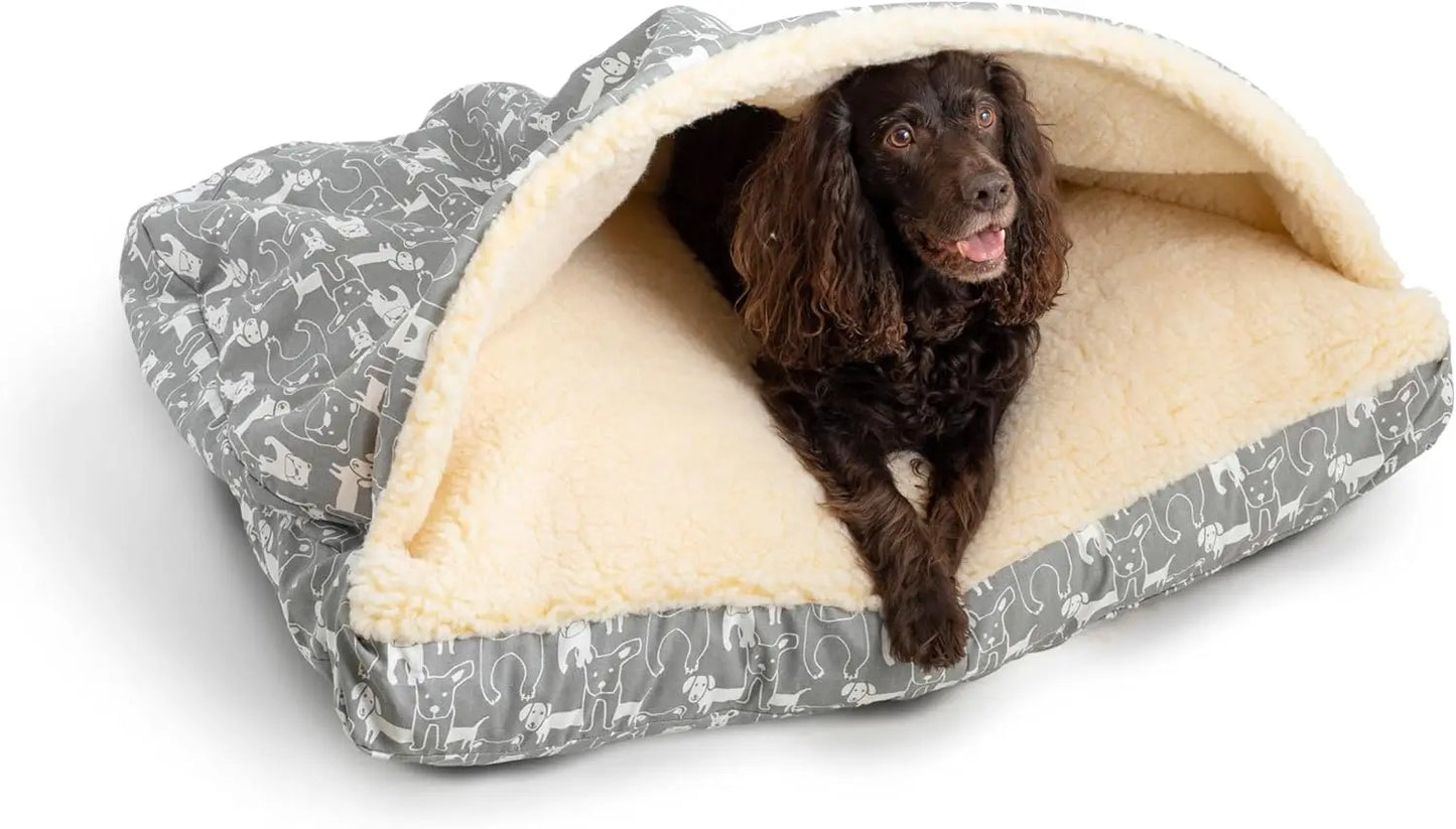 Cozy Cave Rectangle Dog Bed for Medium and Large Dogs