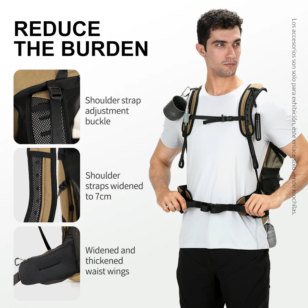 Unisex 35L Mountaineering Backpack Waterproof Hiking Bag