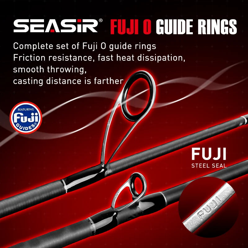 Seasir Carbon Fishing Rod with Fuji-O Guide Rings and Cork Handle