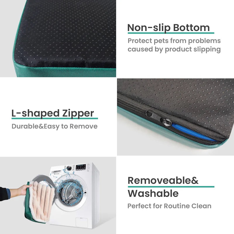 Removable Zipper Dog Bed Mat With Washable Cover For Pets