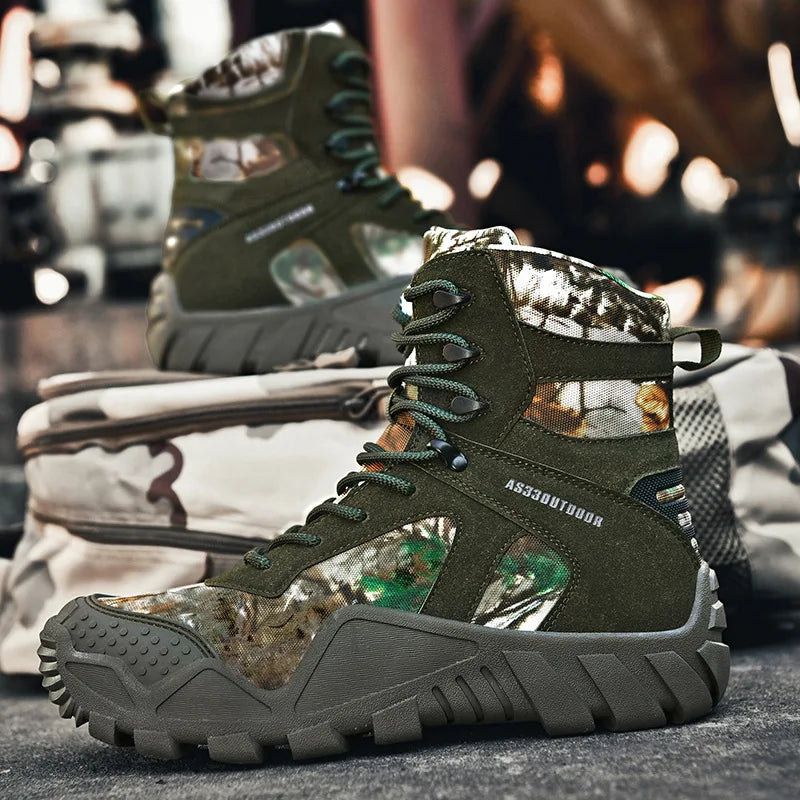 CHRLCK Waterproof Hiking Boots Camouflage Tactical Shoes
