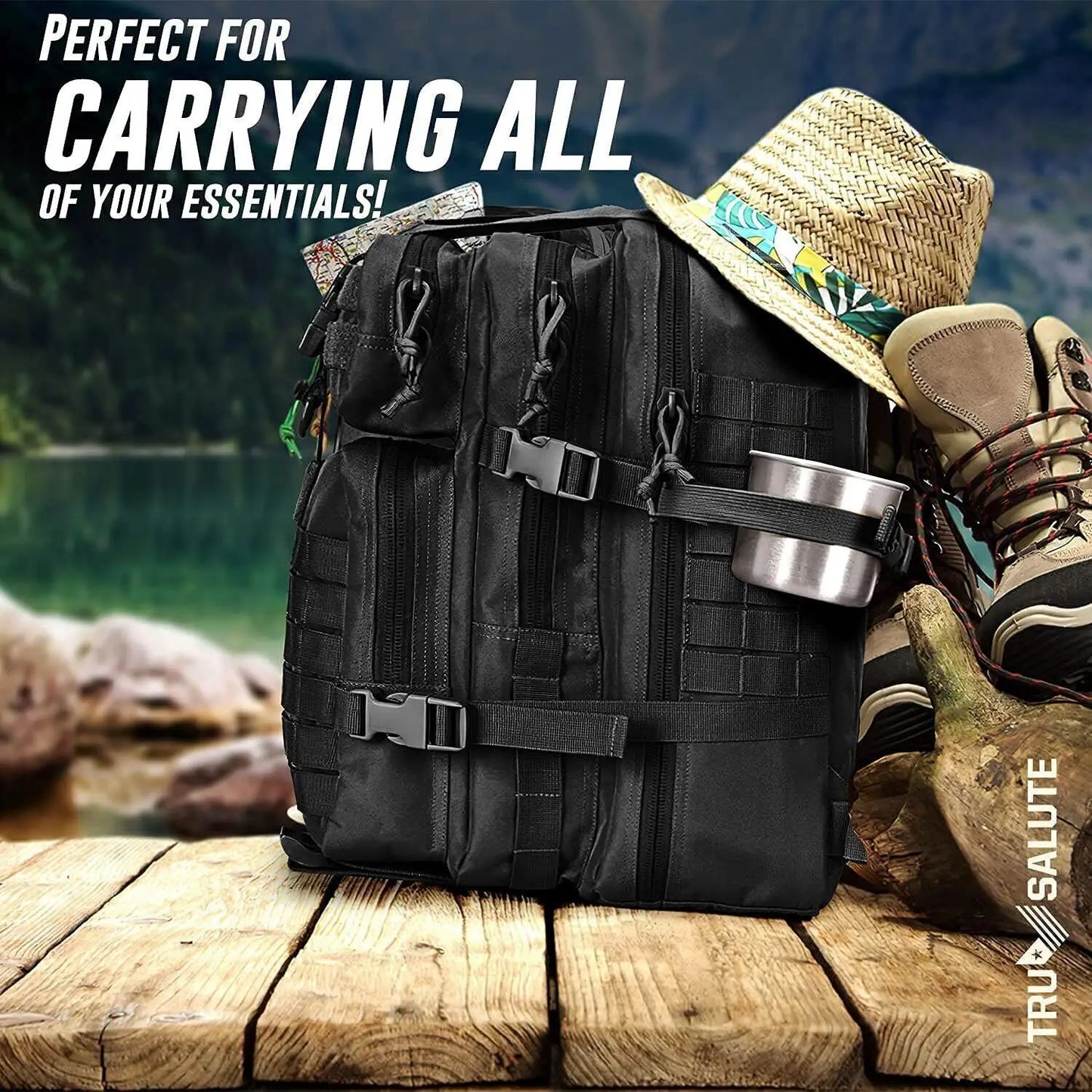 45L Military Tactical Backpack Molle Rucksack Outdoor Travel