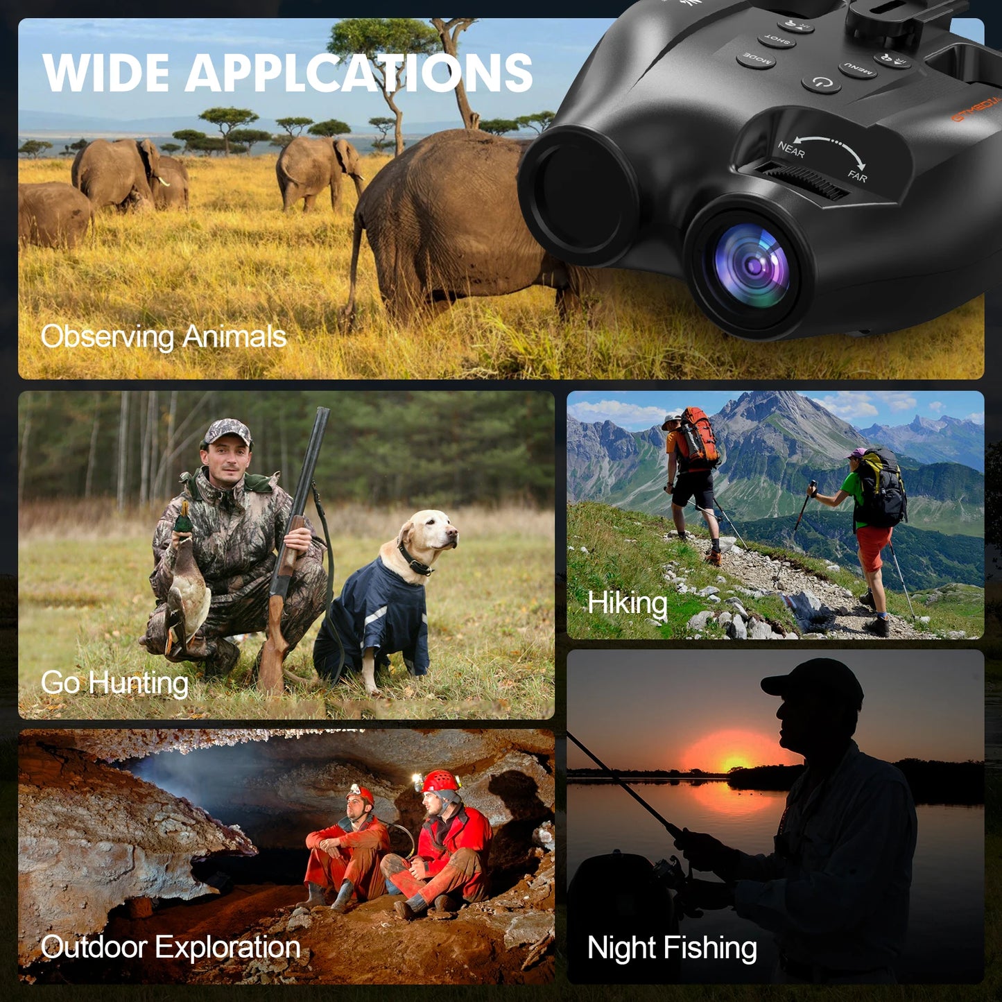 GTMEDIA N4 Night Vision Goggles with Head Strap for Outdoor Use
