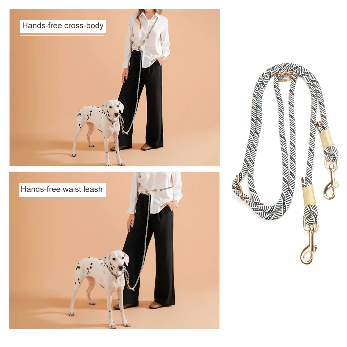 Hands Free Dog Lead Rope 10 In 1 Multi Function Leash