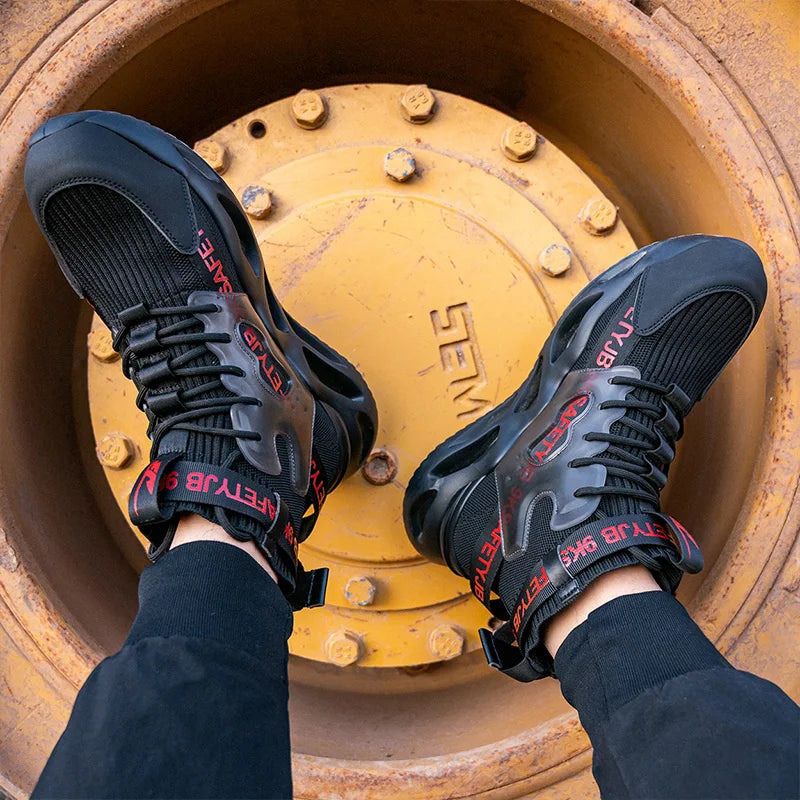 Men Safety Steel Toe Boots Non Slip Work Shoes Anti Shock