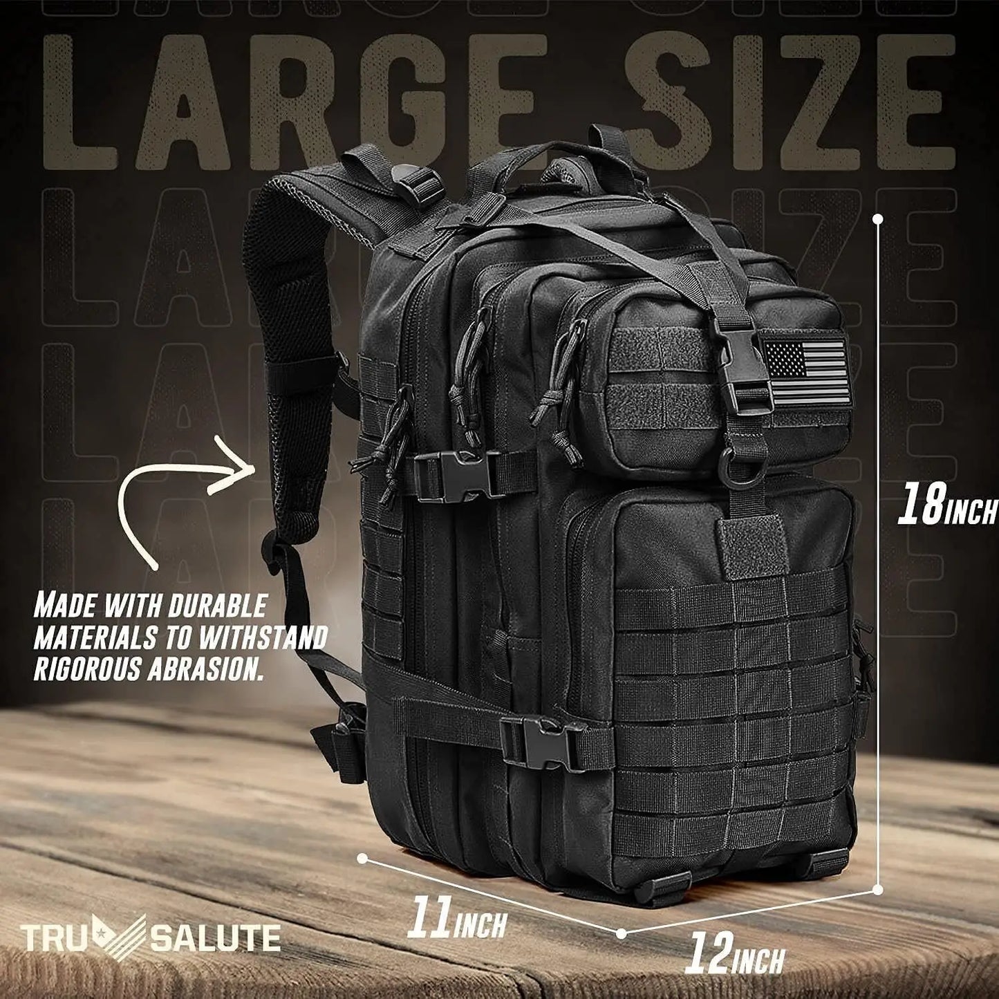 45L Military Tactical Backpack Molle Rucksack Outdoor Travel
