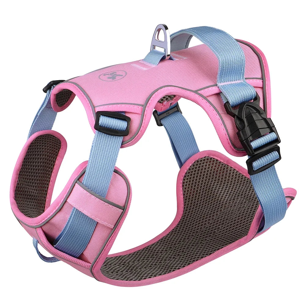 Reflective Mesh Dog Harness Adjustable Nylon Vest for All Breeds