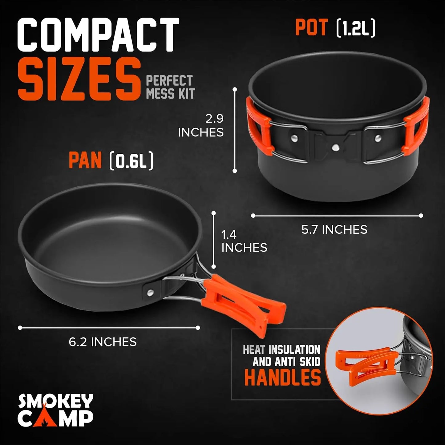 Backpacking Camping Mess Kit With Stove Nonstick Set