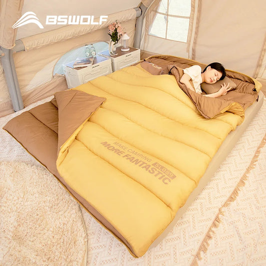 BSWOLF 2 Person Camping Sleeping Bag Four Seasons Portable