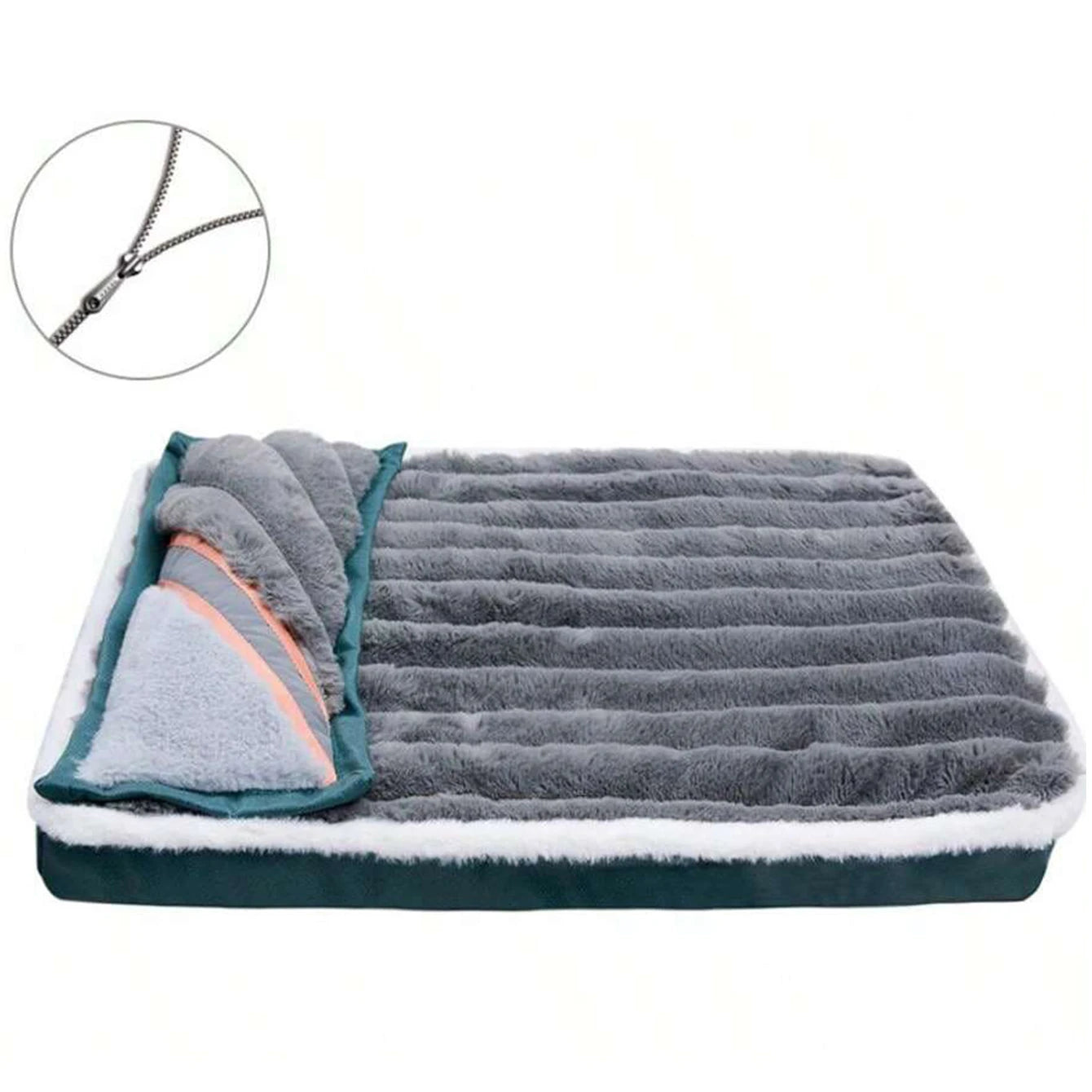 Removable Zipper Dog Bed Mat With Washable Cover For Pets