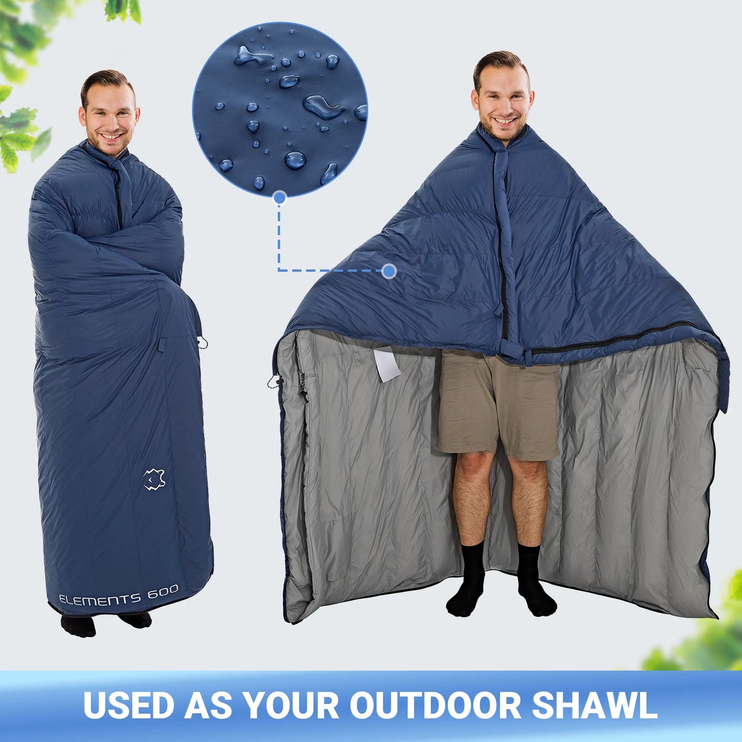 ATEP Super Long Hooded Down Sleeping Bag Waterproof Warm