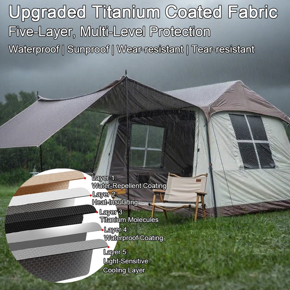 EMER 5 To 8 Person Waterproof Camping Tent With Canopy