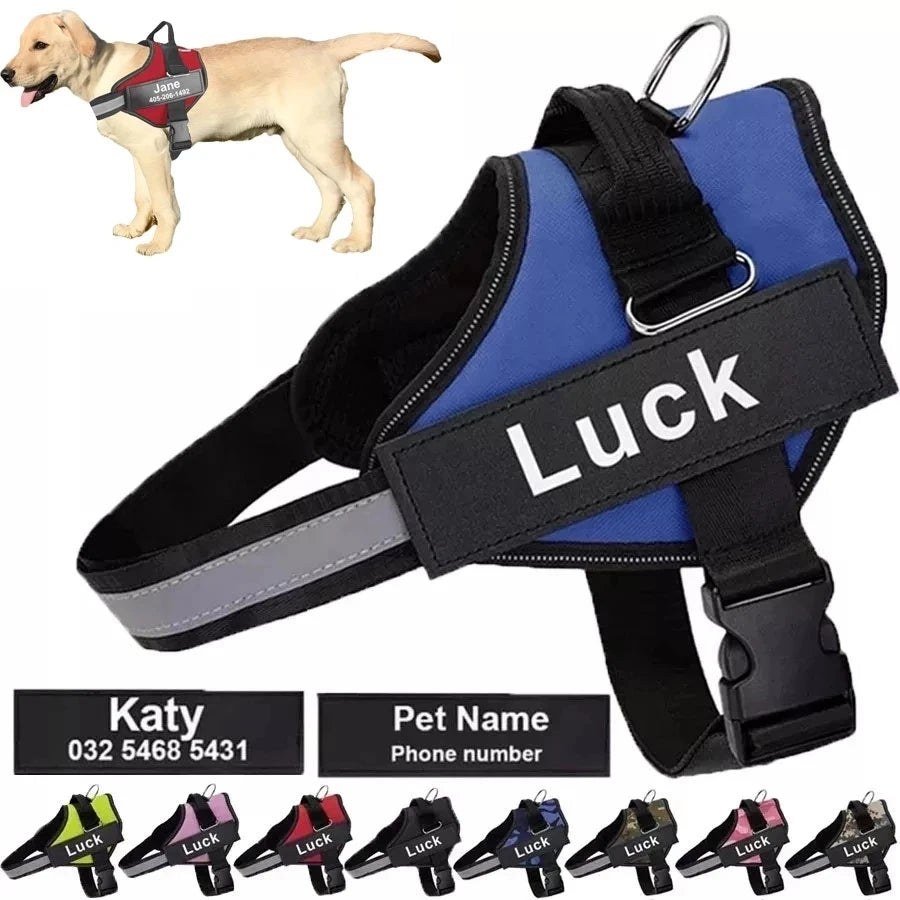 Customized Reflective Breathable Dog Harness With ID Patch