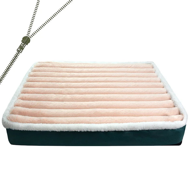 Removable Zipper Dog Bed Mat With Washable Cover For Pets