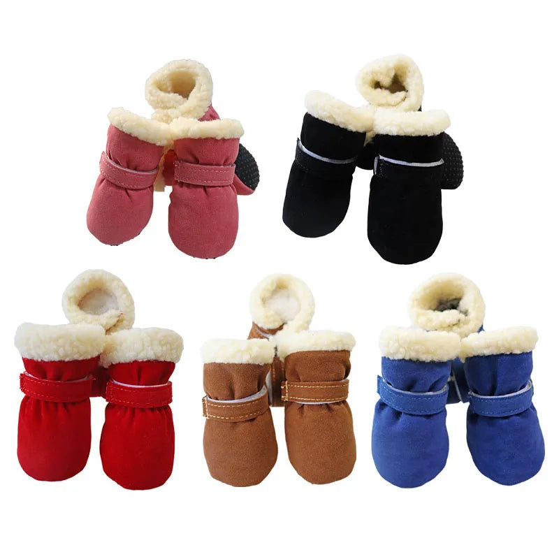 Winter Pet Shoes For Small Dogs Four Piece Set Non Slip