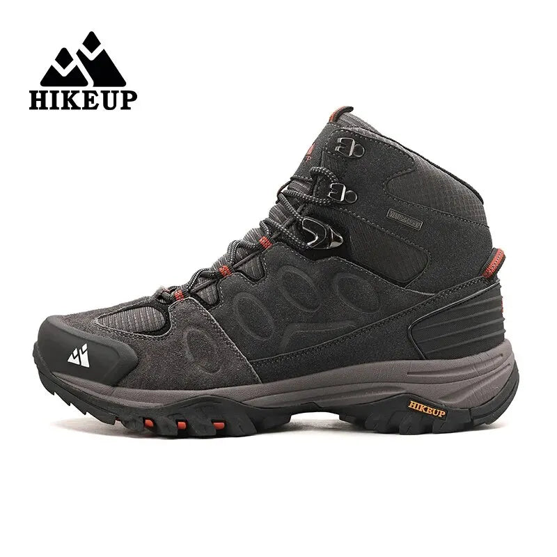 HikeUp High Top Men Hiking Boots Non Slip Trekking Shoes